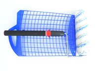9 inch blauwe breed toepasselijke telescopische rod raster verf rollerstrakken